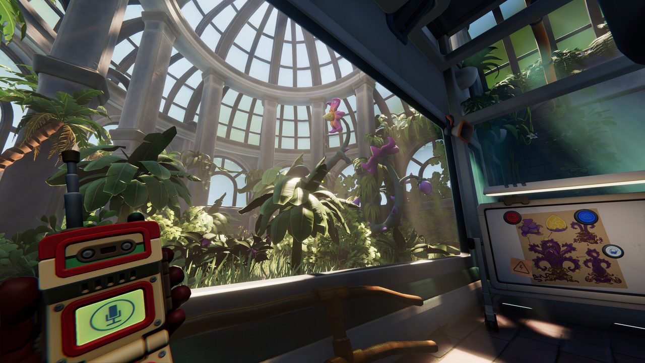 Official We Were Here Tomorrow screenshot of the Temporal Research Centre greenhouse